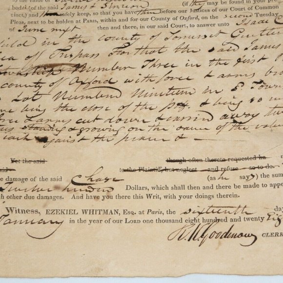1828 State of Maine warrant Simon & James Heald sheriff deputy document - Picture 4 of 6